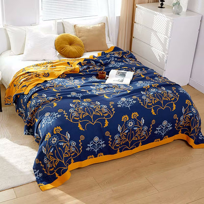Fontainebleau 2 Regal Floral Cotton Bedding Reversible Quilt Coverlet