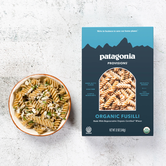 Delicious Pasta Patagonia Provisions Organic Fusilli Made With Regenerative Organic Certified Wheat 2 Simple Ingredients 100% Recyclable Package