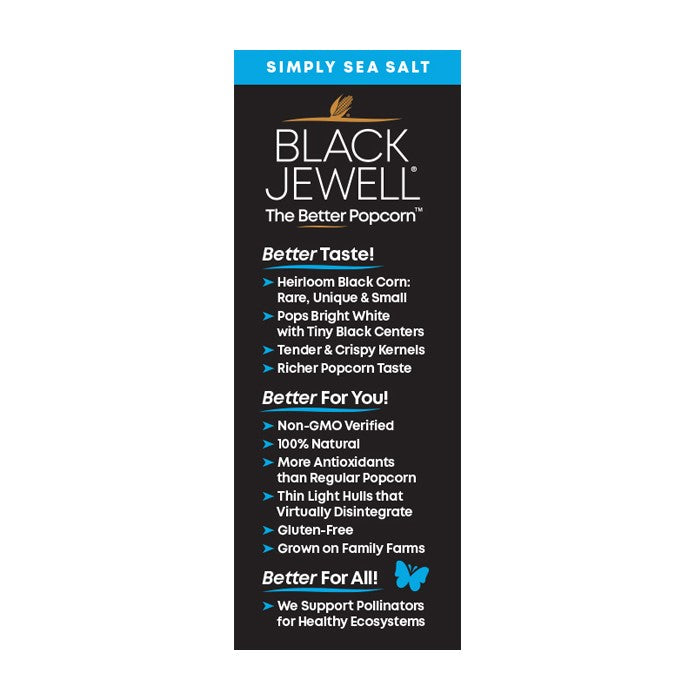 Simply Sea Salt Pre-Popped Popcorn Made From Delicious Heritage Black Corn