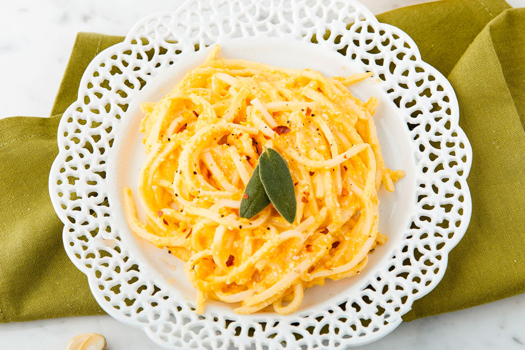 Gluten Free Linguine Noodles Palmini Hearts Of Palm With Creamy Butternut Squash And Fresh Sage